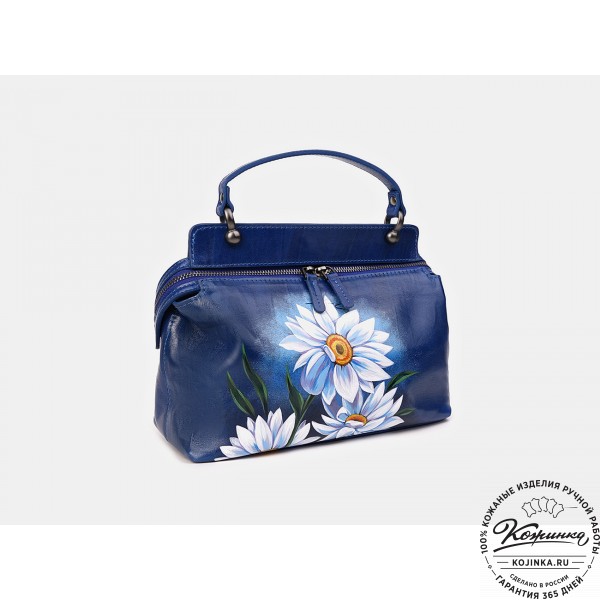 Женская кожаная сумка "Орнелла" "Ромашки". фото 1