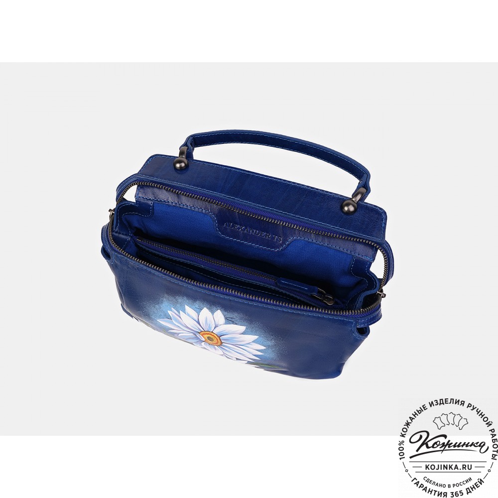 Женская кожаная сумка "Орнелла" "Ромашки"