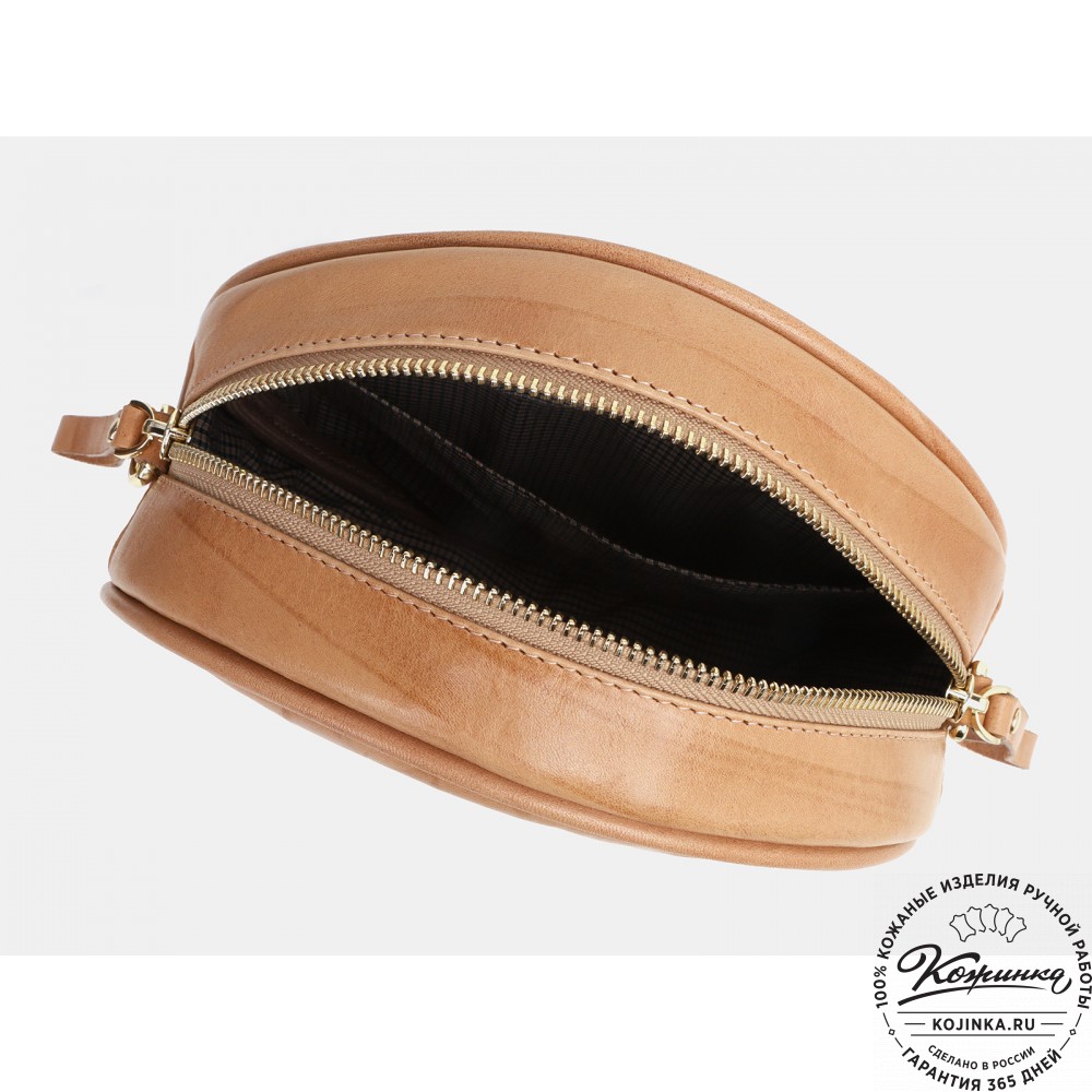 Женская кожаная сумка "Келли" "Совёнок" (бежевая)