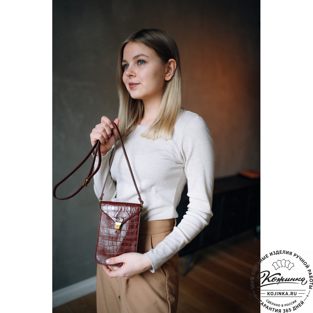 Кожаный клатч "Филадельфия макси" (коричневый)