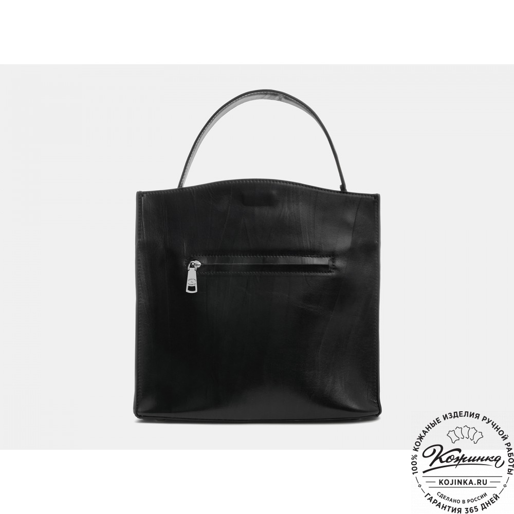 Женская кожаная сумка "Синтия" "Волчица в цветах" (чёрная)