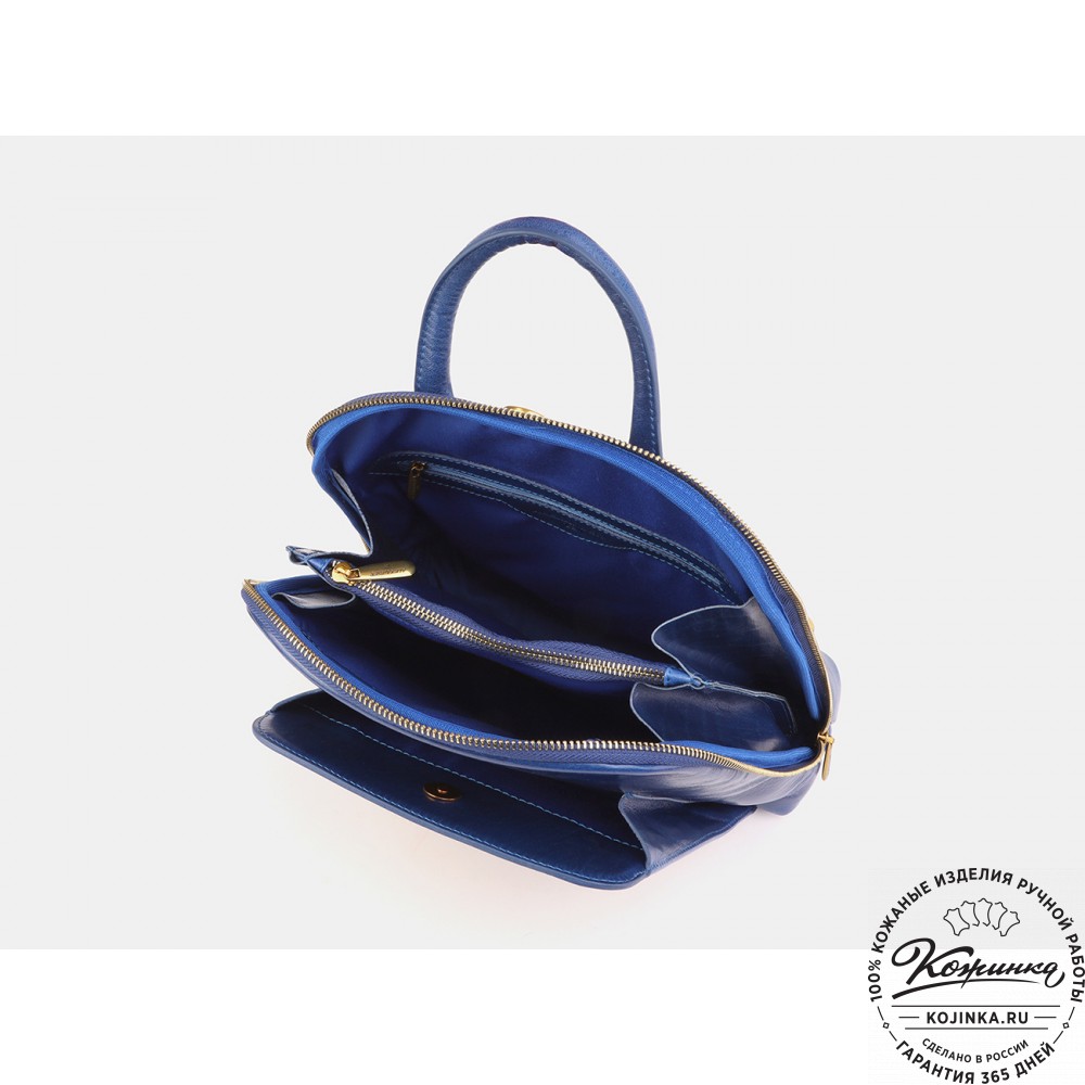 Кожаный рюкзак "Ночная терасса" (синий)