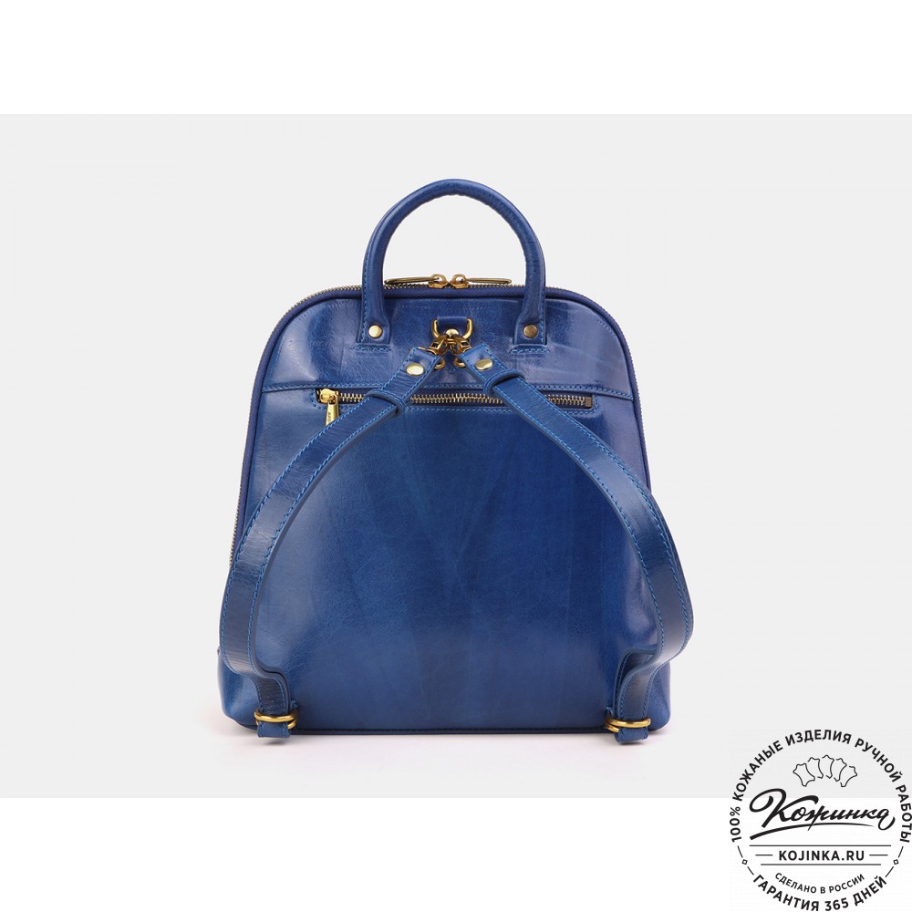 Кожаный рюкзак "Ночная терасса" (синий)