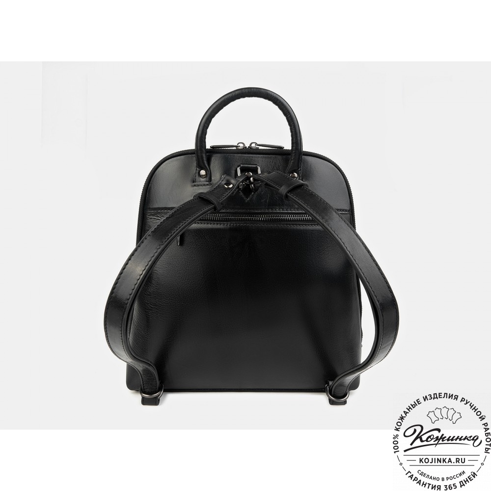 Кожаный рюкзак "Зимний вечер" (чёрный)