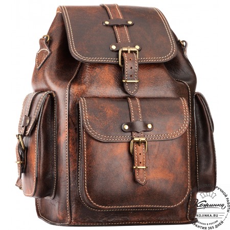 Кожаный рюкзак "Патриот" (коричневый эксклюзив)