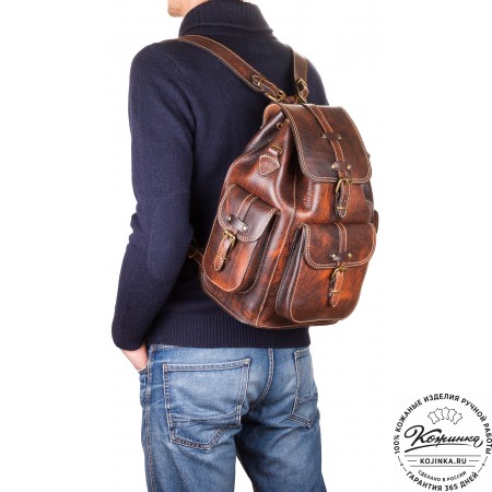 Кожаный рюкзак "Патриот" (коричневый эксклюзив)