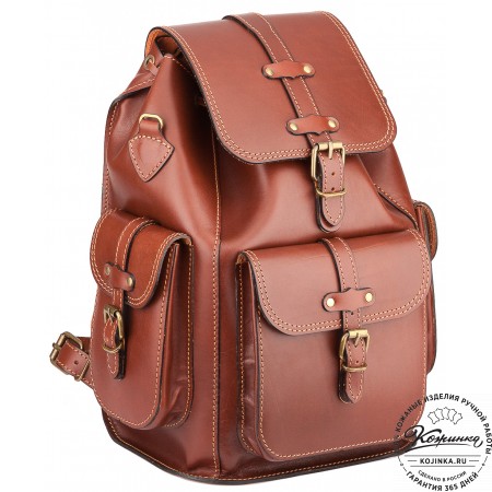 Кожаный рюкзак "Патриот" (коричневый)