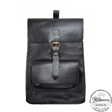 Кожаный рюкзак "Gray" (черный)
