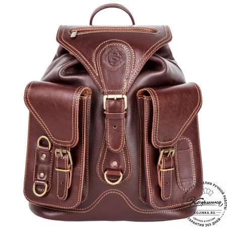 Кожаный рюкзак "Стиль 1" (тёмно-коричневый)