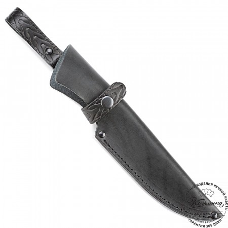 Кожаные ножны для ножа европейского типа - клинок 17 см (черные)