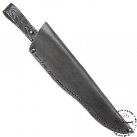 Кожаные ножны для ножа финского типа - клинок 17 см (черные)