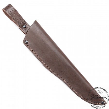Кожаные ножны для ножа финского типа - клинок 17 см (темно-коричневые)