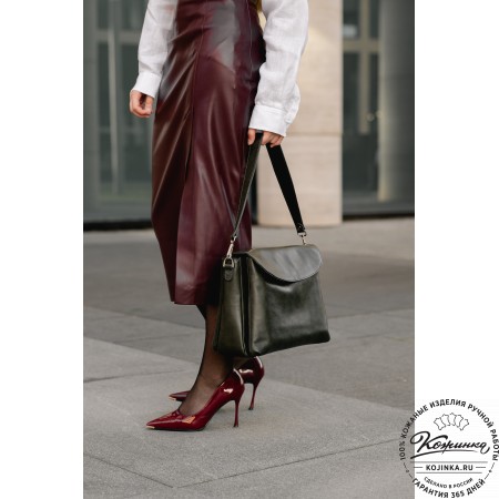 Кожаная женская сумка "Кейт" (рыжая)