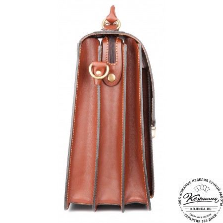 Кожаный портфель "Карьерист"  (коричнево-рыжий)