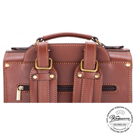 Кожаный ранец-портфель "Джон" (коричневый)