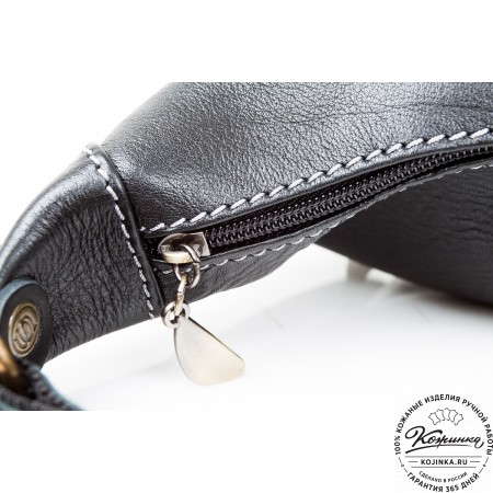 Женская кожаная сумка-рюкзак "Афина" (черная)