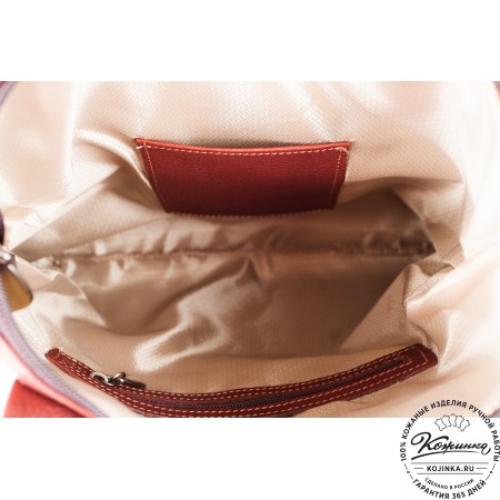 Женская кожаная сумка "Амели" (брусничка)