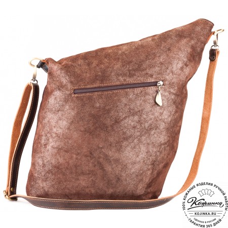 Кожаная сумка "Верона" (коричневая с блеском)
