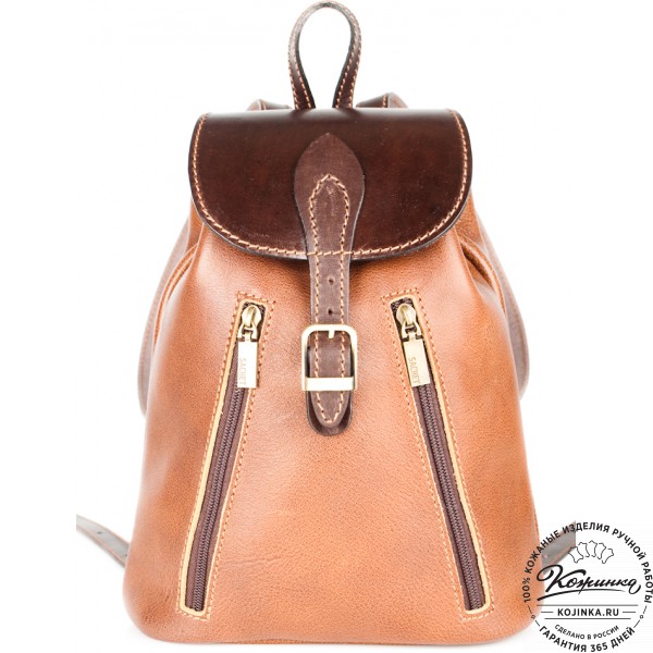 Женский кожаный рюкзак "Жоли" (коричневый). фото 1