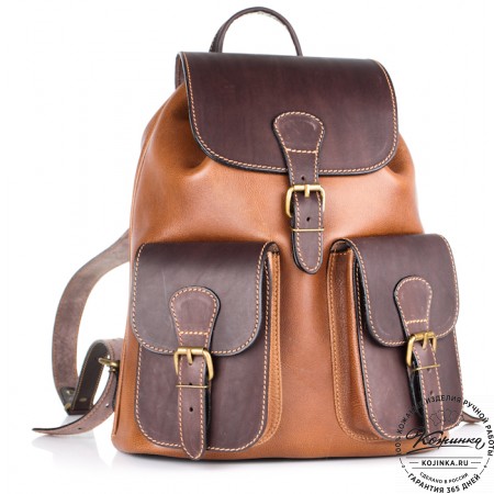 Кожаный рюкзак "Классик 2" (коричневый)