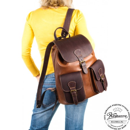 Кожаный рюкзак "Классик 2" (коричневый)
