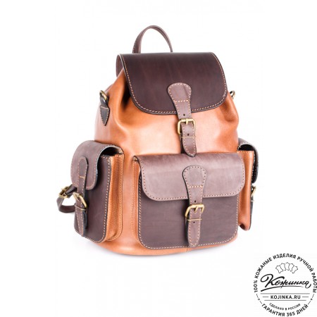 Кожаный рюкзак "Классик 3" (коричневый)