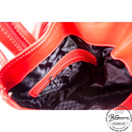 Женский кожаный рюкзак "Венеция" (красный)