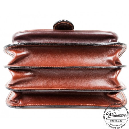 Женская кожаная сумка "Дуэт" (темно-коричневая)