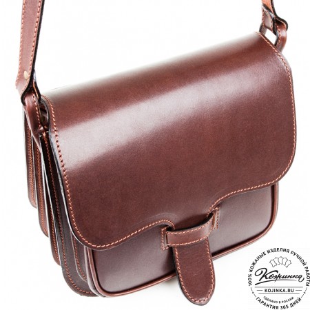 Женская кожаная сумка "Дуэт" (темно-коричневая)