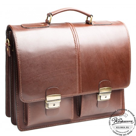 Кожаный деловой портфель "Адвокат-1" (коричневый)