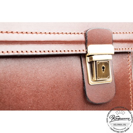 Мужской кожаный портфель "Оптима II" (коричневый)