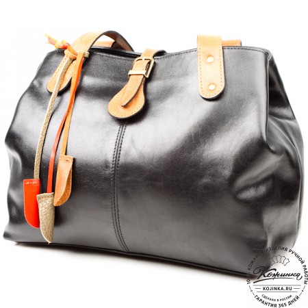 Женская кожаная сумка "Энни" (черная)