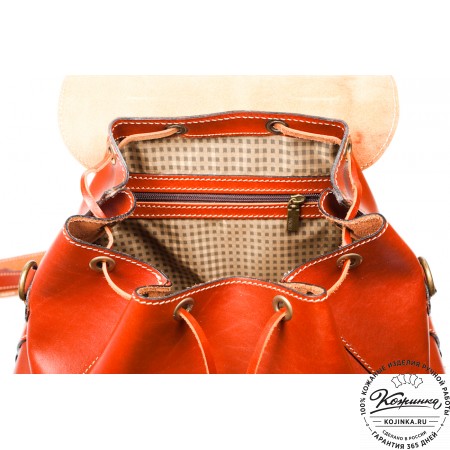 Кожаный рюкзак "Пехотинец" (Рыжий)