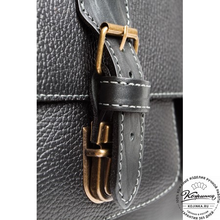 Кожаный портфель ручной работы "Рональд II" (чёрный)