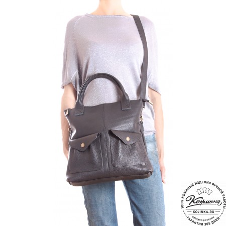 Женская кожаная сумка "Амели" (черная)