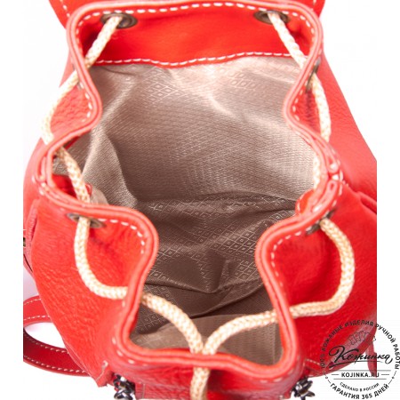 Женский кожаный рюкзак "Колибри" (красный)