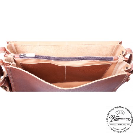 Женская кожаная сумка "Комильфо" (светло-коричневая)