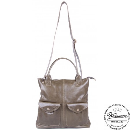 Женская кожаная сумка "Амели" (оливковая)