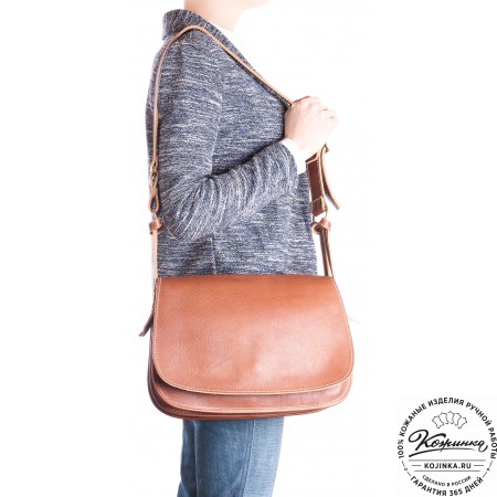 Женская кожаная сумка "Комильфо" (светло-коричневая)