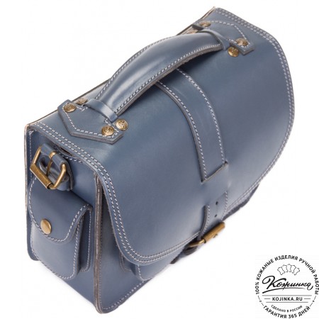 Кожаная  сумка "Виктория" (синяя)