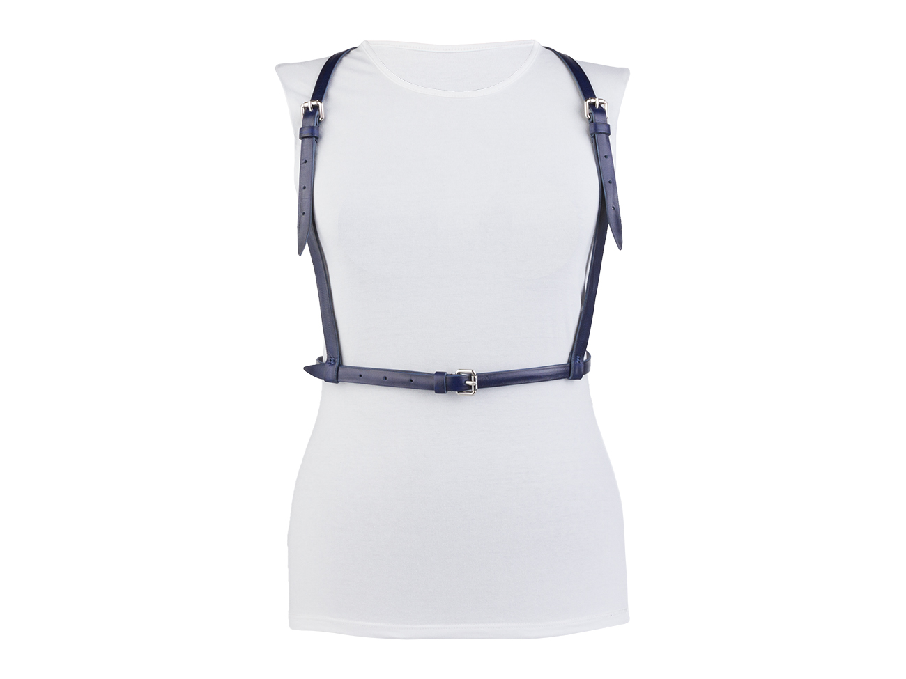 Кожаная портупея PO-03 (синяя)