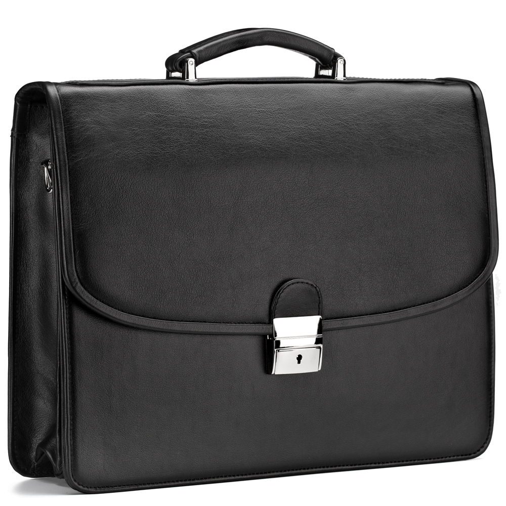 

Кожаный портфель "Брест" (черный), Чёрный, Кожаный портфель "Брест" (черный)