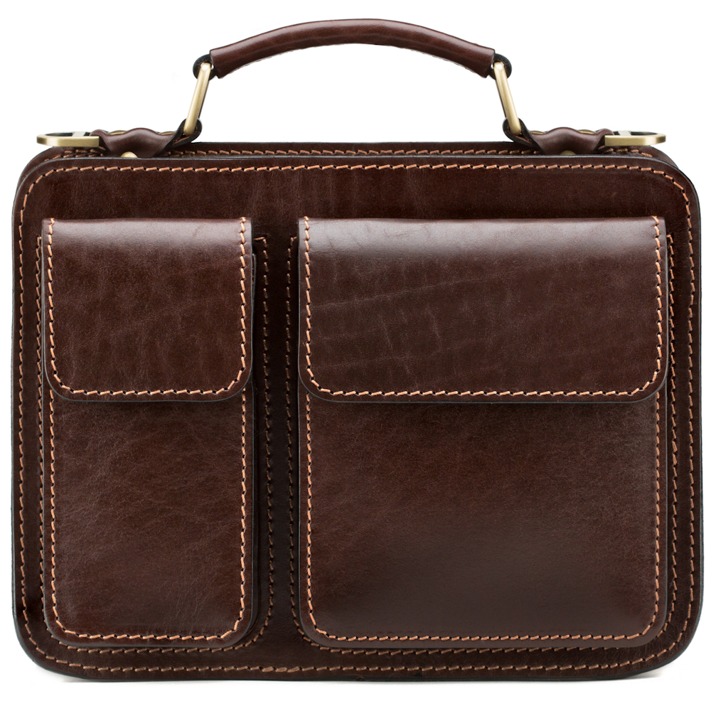 Кожаная сумка "Сакмэн" (коричневая)