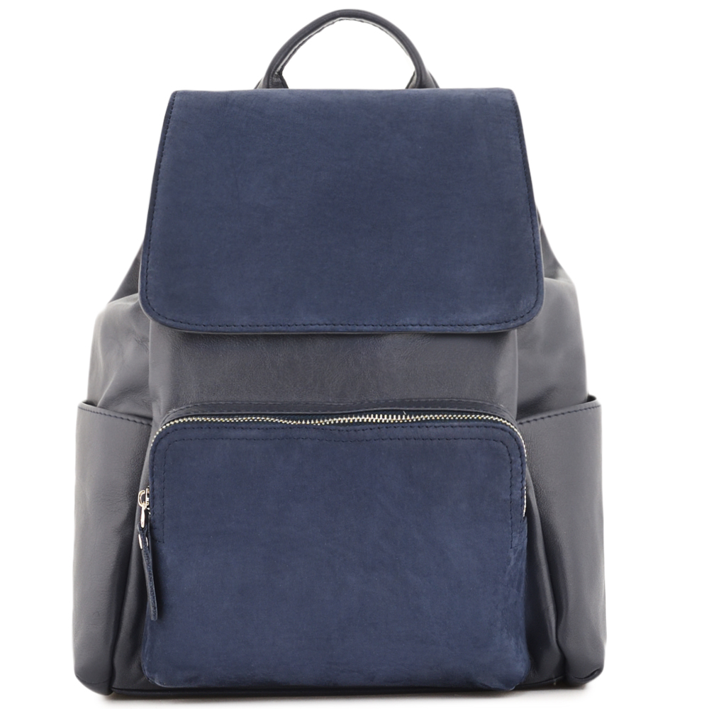 Женский кожаный рюкзак "Франческа" (синий)