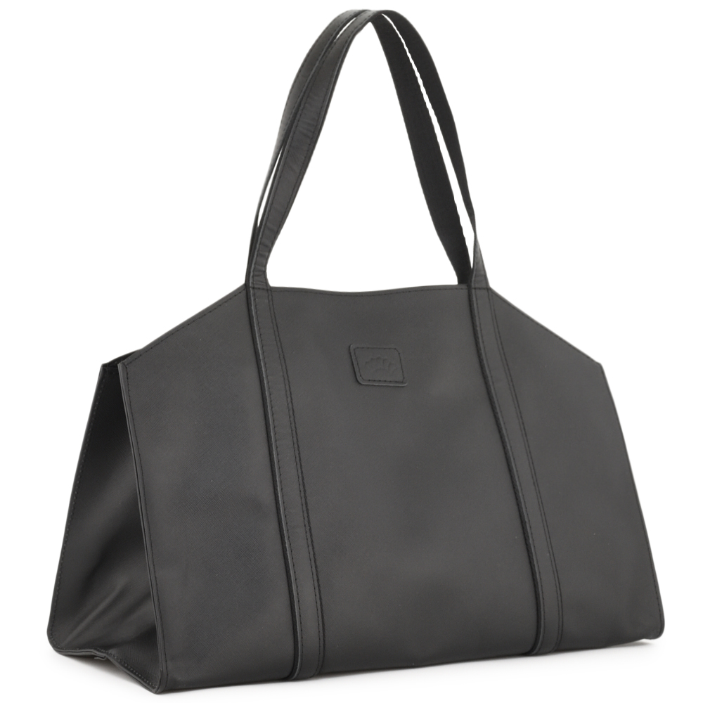 Кожаная шоппер-дровница "Родео" (черный)