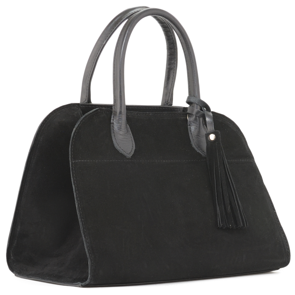 Женская кожаная сумка "Вирджиния" (черная)