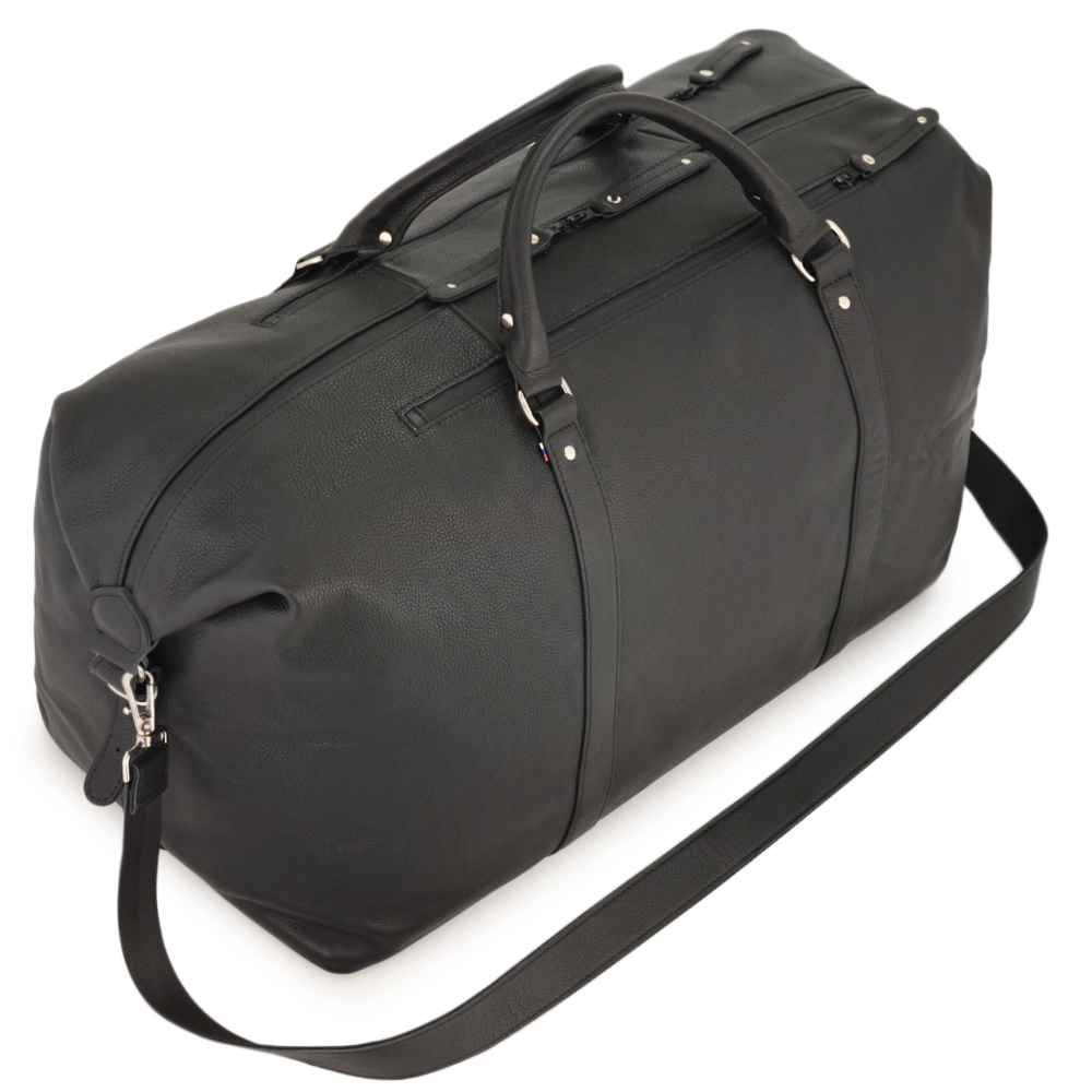 Кожаная дорожно-спортивная сумка "Англия БИГ" (фактура черный)