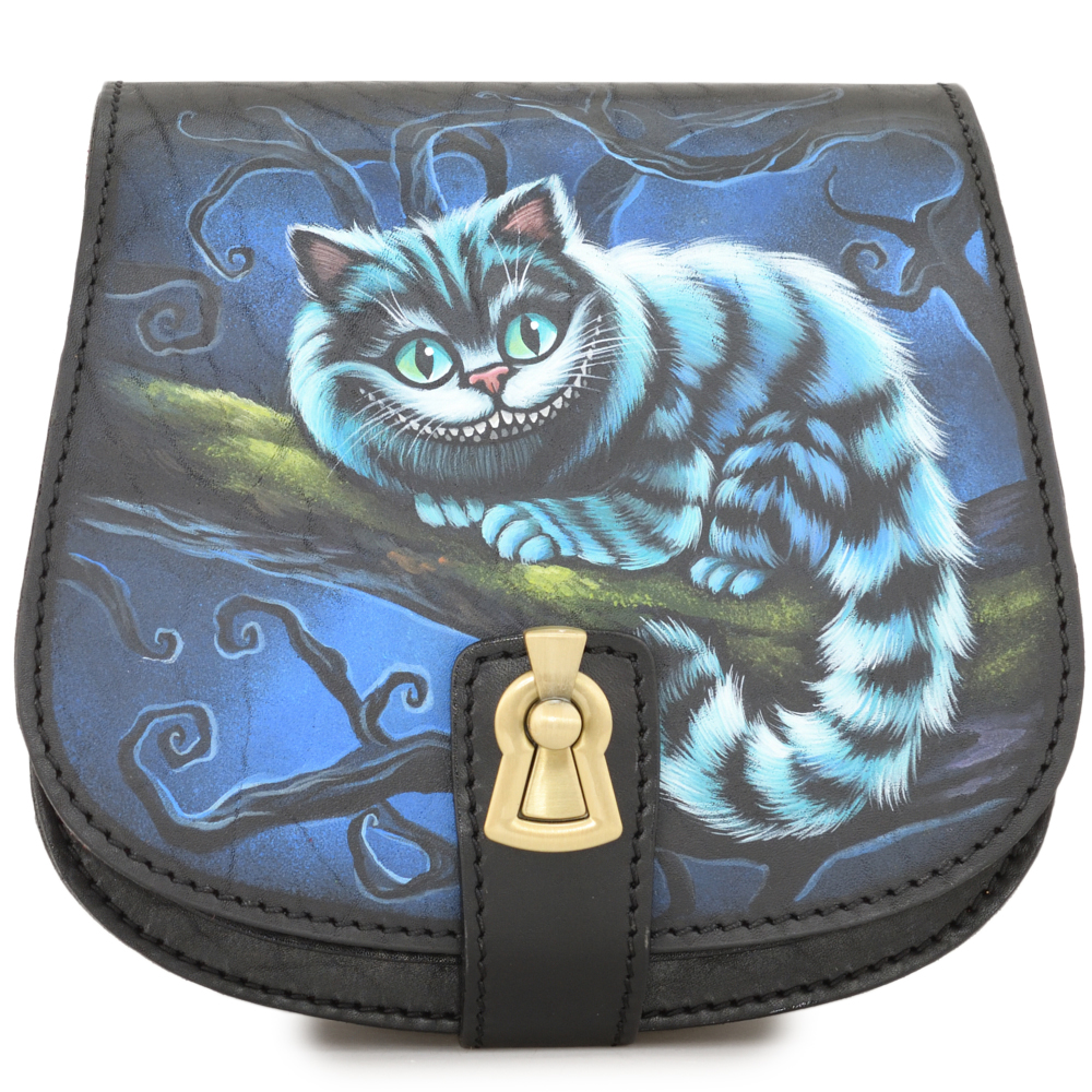 Кожаная сумка ручной работы "Джульетта-нью" "Чешир на ветке"