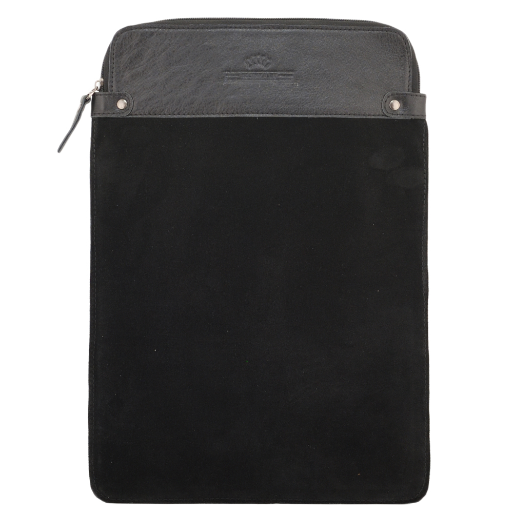 Чехол для ноутбука "Колизей" (велюр/кожа) черный