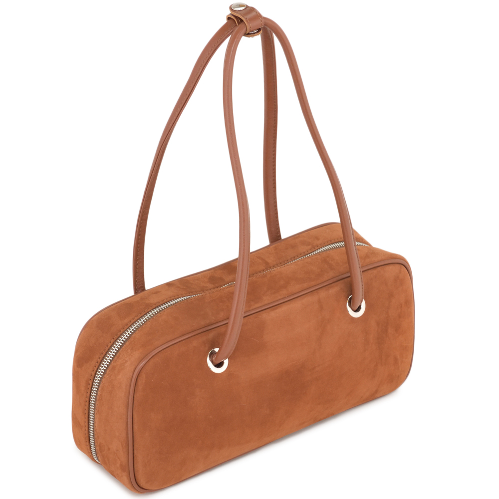 Женская кожаная сумка "Тамань" велюр (рыжий)